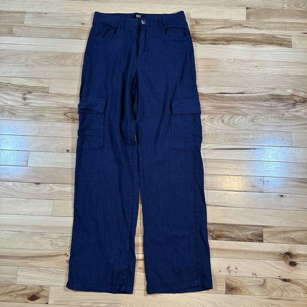 KUT from the Kloth Akia Wide Leg Pants Cargo Women Size 4 Pockets